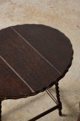 Load image into Gallery viewer, Petite Oval Antique Oak Barley Twist Drop Leaf Table