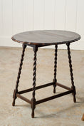 Load image into Gallery viewer, Petite Oval Antique Oak Barley Twist Drop Leaf Table