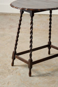 Load image into Gallery viewer, Petite Oval Antique Oak Barley Twist Drop Leaf Table