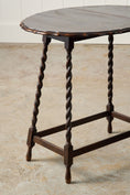 Load image into Gallery viewer, Petite Oval Antique Oak Barley Twist Drop Leaf Table