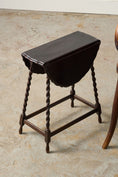 Load image into Gallery viewer, Petite Oval Antique Oak Barley Twist Drop Leaf Table