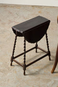 Load image into Gallery viewer, Petite Oval Antique Oak Barley Twist Drop Leaf Table