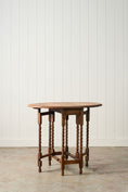 Load image into Gallery viewer, Antique English Barley Twist Blonde Oak Drop Leaf Table