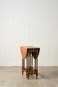 Load image into Gallery viewer, Antique English Barley Twist Blonde Oak Drop Leaf Table