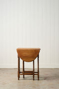 Load image into Gallery viewer, Antique English Barley Twist Blonde Oak Drop Leaf Table