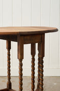 Load image into Gallery viewer, Antique English Barley Twist Blonde Oak Drop Leaf Table