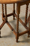 Load image into Gallery viewer, Antique English Barley Twist Blonde Oak Drop Leaf Table