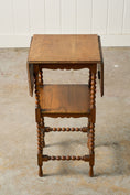Load image into Gallery viewer, English Bobbin Drop Leaf Side Table (c. 1930)