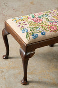 Load image into Gallery viewer, Georgian Stool with Floral Needlework