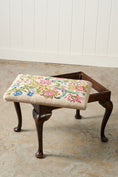 Load image into Gallery viewer, Georgian Stool with Floral Needlework