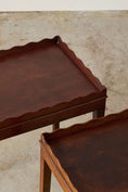 Load image into Gallery viewer, PAIR of Edwardian Mahogany Scalloped Tray Top Tables