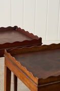 Load image into Gallery viewer, PAIR of Edwardian Mahogany Scalloped Tray Top Tables