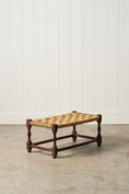 Load image into Gallery viewer, Antique English Oak Stool with Woven Top