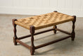 Load image into Gallery viewer, Antique English Oak Stool with Woven Top