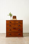 Load image into Gallery viewer, Victorian Mahogany Four Drawer Chest Of Drawers With Wooden Knobs