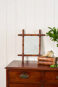 Load image into Gallery viewer, Petite French Faux Bamboo Mirror with Spindle Tips (No. 1)
