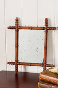 Load image into Gallery viewer, Petite French Faux Bamboo Mirror with Spindle Tips (No. 1)