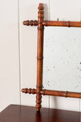 Load image into Gallery viewer, Petite French Faux Bamboo Mirror with Spindle Tips (No. 1)