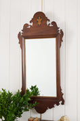 Load image into Gallery viewer, Mahogany Chippendale Style Mirror with Wheat Inlay