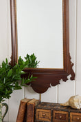 Load image into Gallery viewer, Mahogany Chippendale Style Mirror with Wheat Inlay