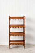 Load image into Gallery viewer, Victorian Four-Tier Whatnot with Bobbin Legs on Casters