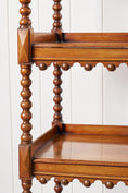 Load image into Gallery viewer, Victorian Four-Tier Whatnot with Bobbin Legs on Casters