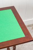 Load image into Gallery viewer, Antique English Card Table with Turned Legs + Unique Scalloped Apron