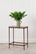 Load image into Gallery viewer, Victorian Mahogany Occasional Table with Scalloped Apron + Carved Tapered Legs
