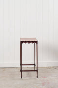 Load image into Gallery viewer, Victorian Mahogany Occasional Table with Scalloped Apron + Carved Tapered Legs