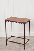 Load image into Gallery viewer, Victorian Mahogany Occasional Table with Scalloped Apron + Carved Tapered Legs