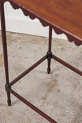 Load image into Gallery viewer, Victorian Mahogany Occasional Table with Scalloped Apron + Carved Tapered Legs