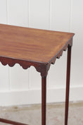 Load image into Gallery viewer, Victorian Mahogany Occasional Table with Scalloped Apron + Carved Tapered Legs