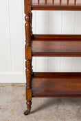 Load image into Gallery viewer, Victorian English Walnut 3-Tier Dumbwaiter Buffet Server with Back Gallery (c. 1880)
