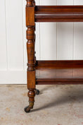 Load image into Gallery viewer, Victorian English Walnut 3-Tier Dumbwaiter Buffet Server with Back Gallery (c. 1880)