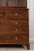Load image into Gallery viewer, Georgian Mahogany Library Secretary Bookcase with Dental Molding Cornice