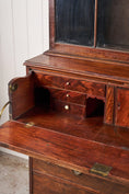 Load image into Gallery viewer, Georgian Mahogany Library Secretary Bookcase with Dental Molding Cornice