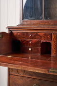 Load image into Gallery viewer, Georgian Mahogany Library Secretary Bookcase with Dental Molding Cornice