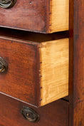 Load image into Gallery viewer, Early 19th Century Mahogany 2 over 3 Chest w/ Fish Eye + Scales Hardware