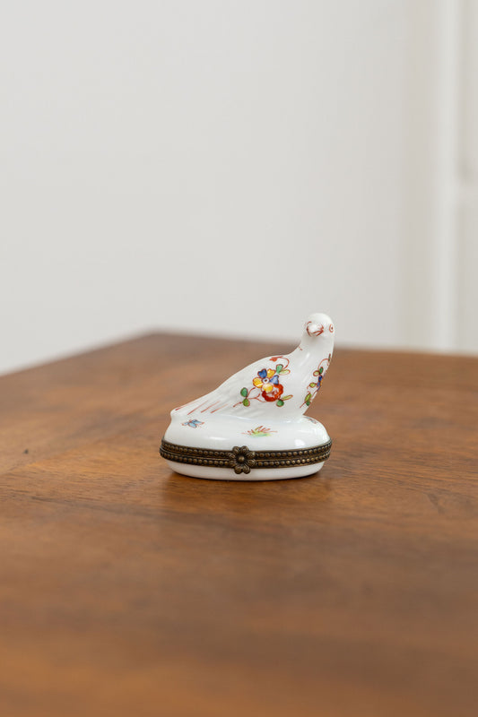 White Dove Limoges France Keepsake Box