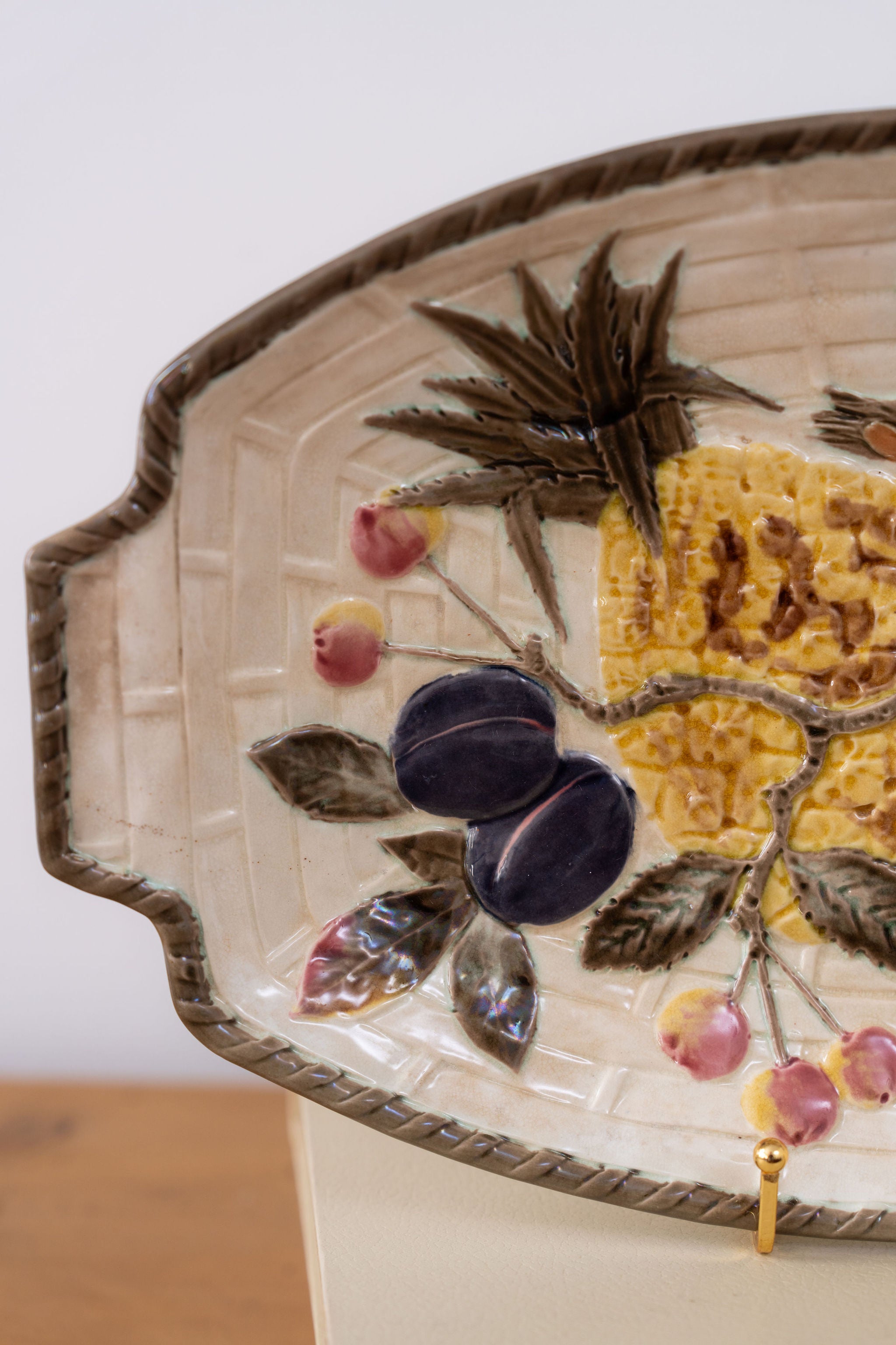 19th Century Antique Majolica by Wedgwood Fruit Platter