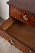 Load image into Gallery viewer, 19th Century 2 Over 3 Mahogany Chest With Scalloped Apron and Bone Key Holes