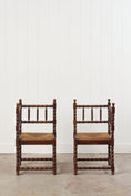 Load image into Gallery viewer, PAIR English Bobbin Corner Chairs (c. 1900)