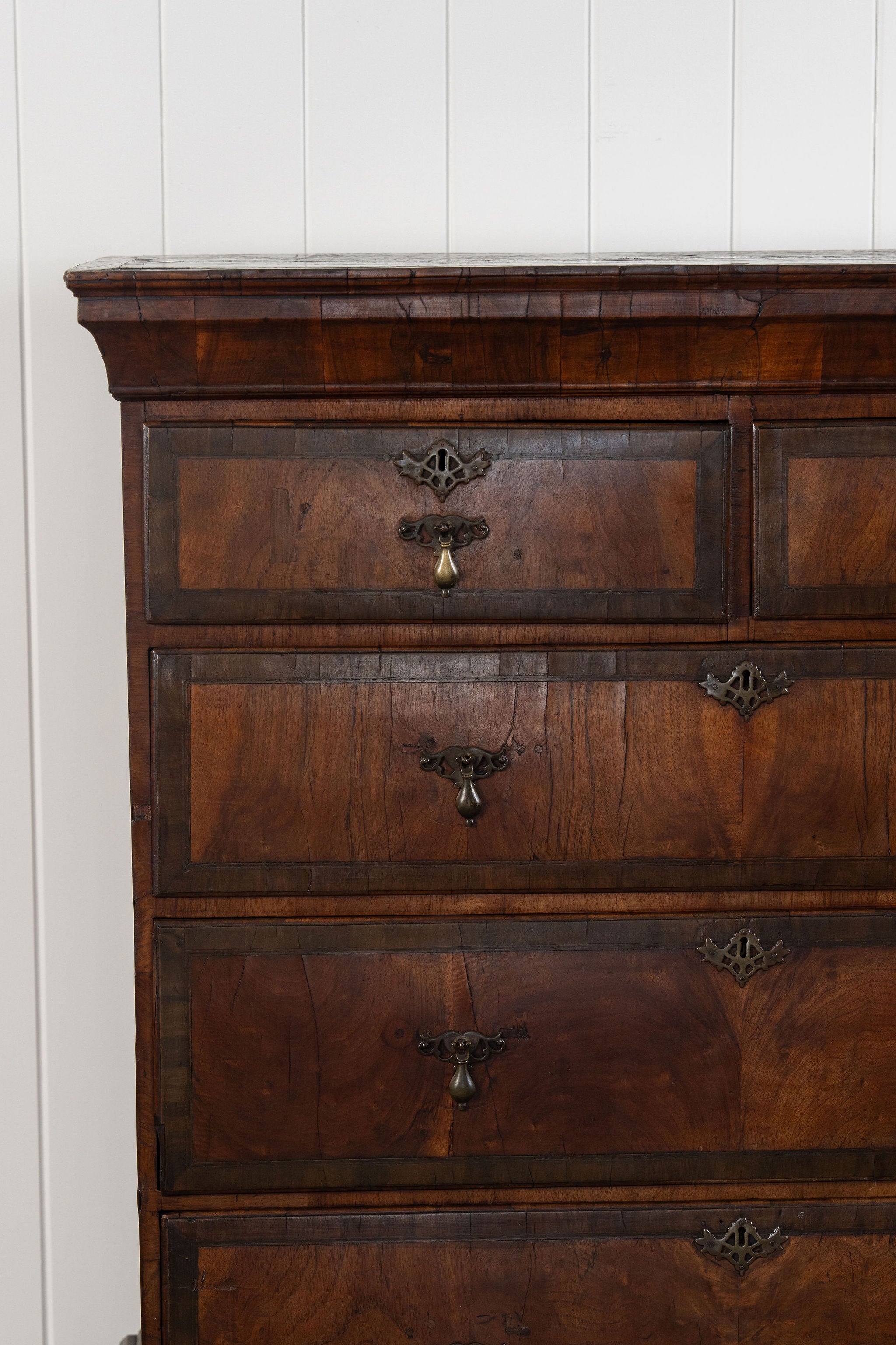Walnut George II Queen Anne Chest on Stand (Tallboy)