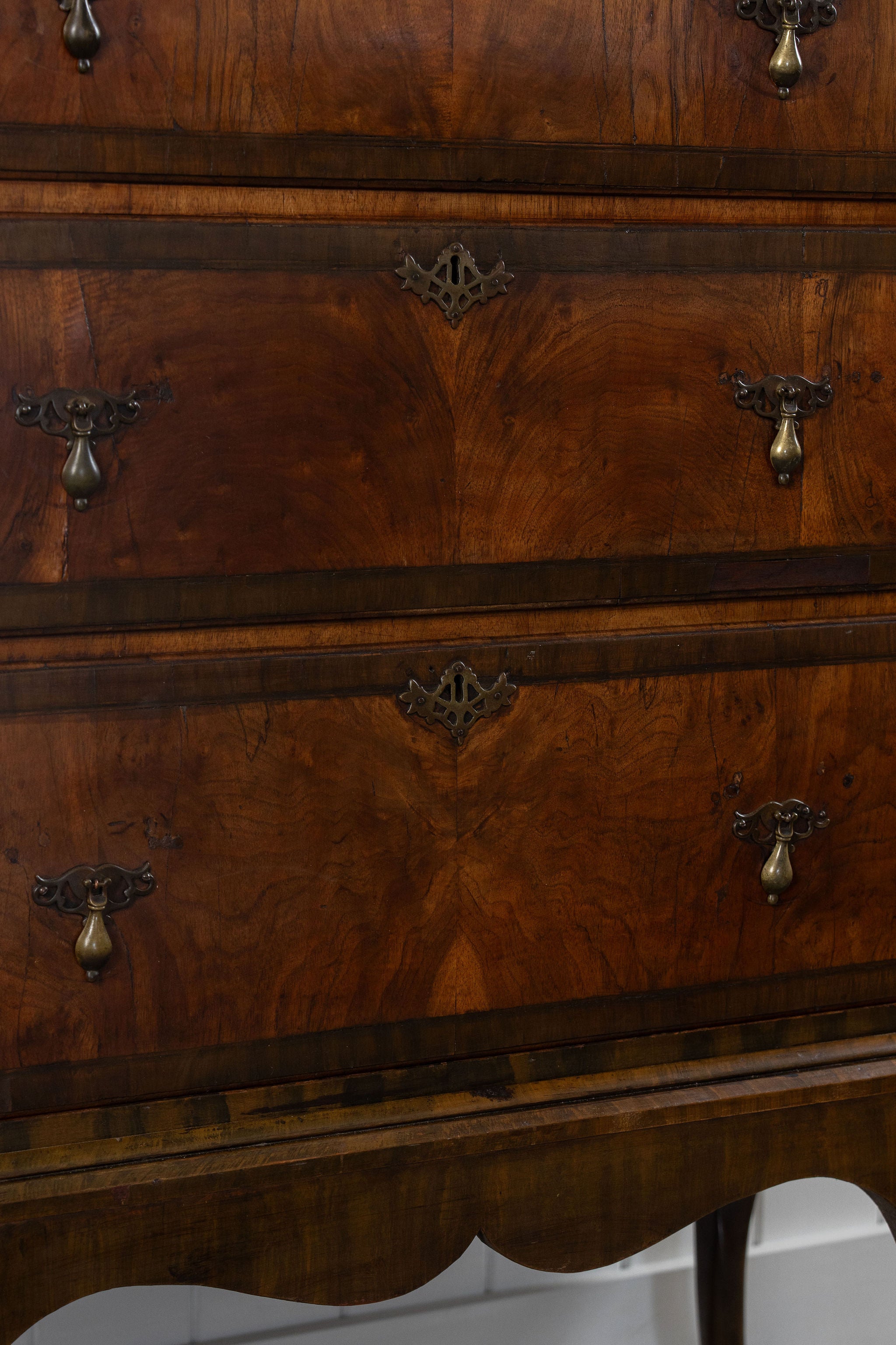 Walnut George II Queen Anne Chest on Stand (Tallboy)