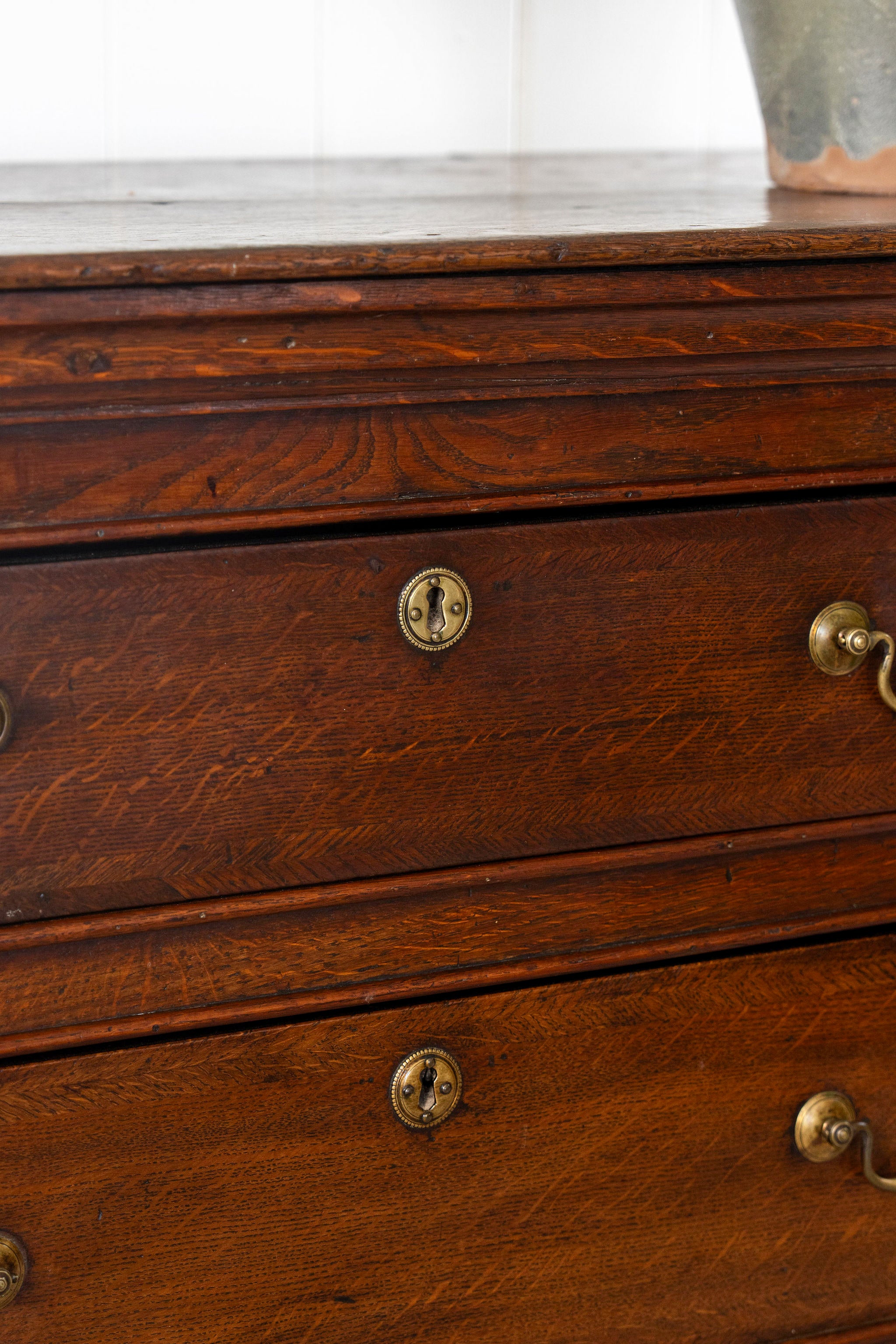 18th Century Large 7FT Oak Buffet with Raised Panel Cabinets (c. 1780)