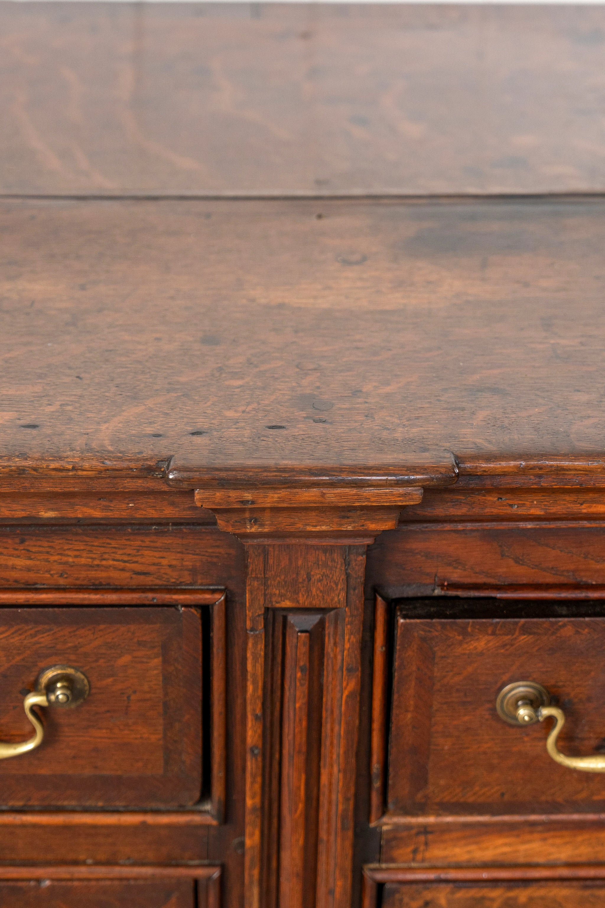 18th Century Large 7FT Oak Buffet with Raised Panel Cabinets (c. 1780)