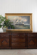 Load image into Gallery viewer, Large 19th Century Signed Original Oil of Early Steamship in Original Carved Frame
