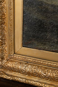 Load image into Gallery viewer, Large 19th Century Signed Original Oil of Early Steamship in Original Carved Frame