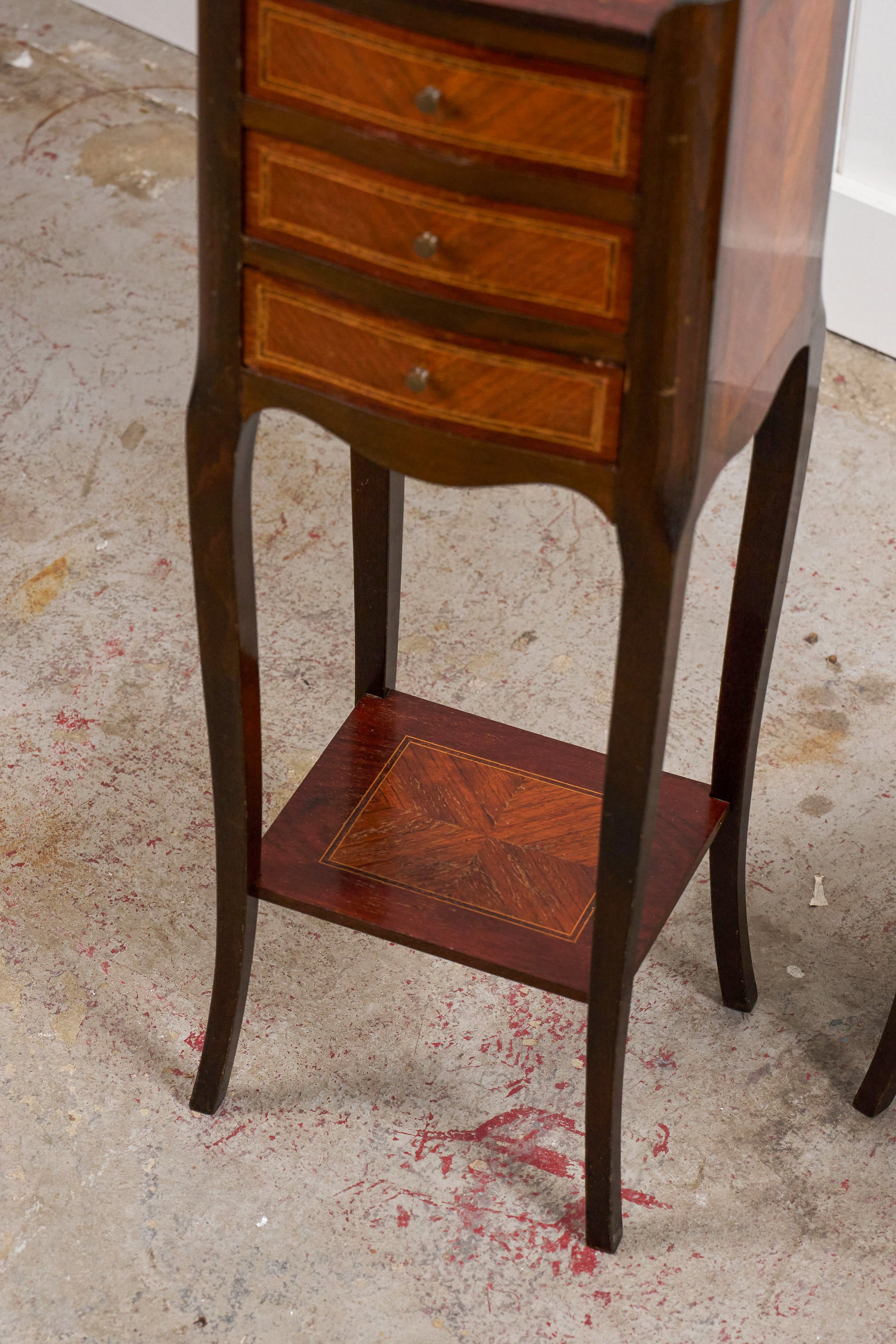 PAIR of Petite French Marquetry Side Tables