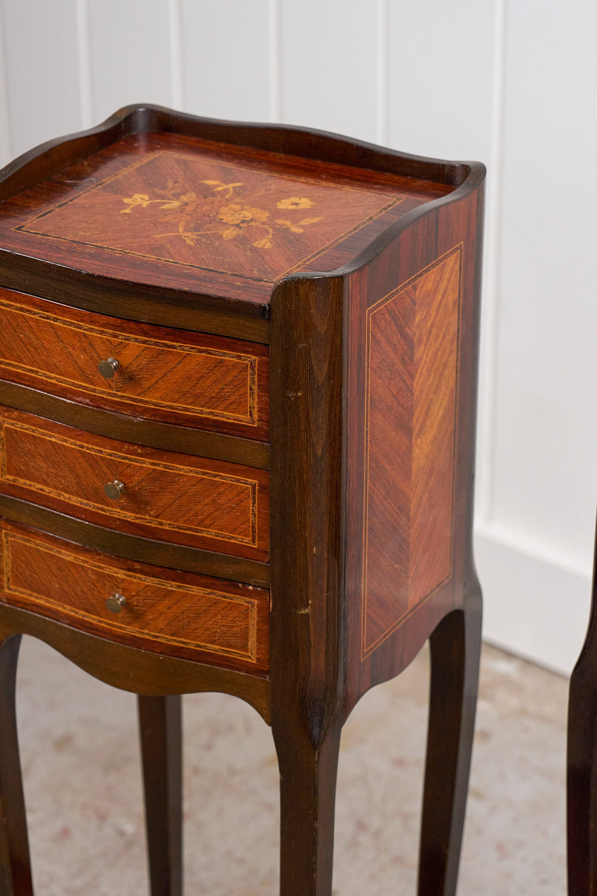 PAIR of Petite French Marquetry Side Tables